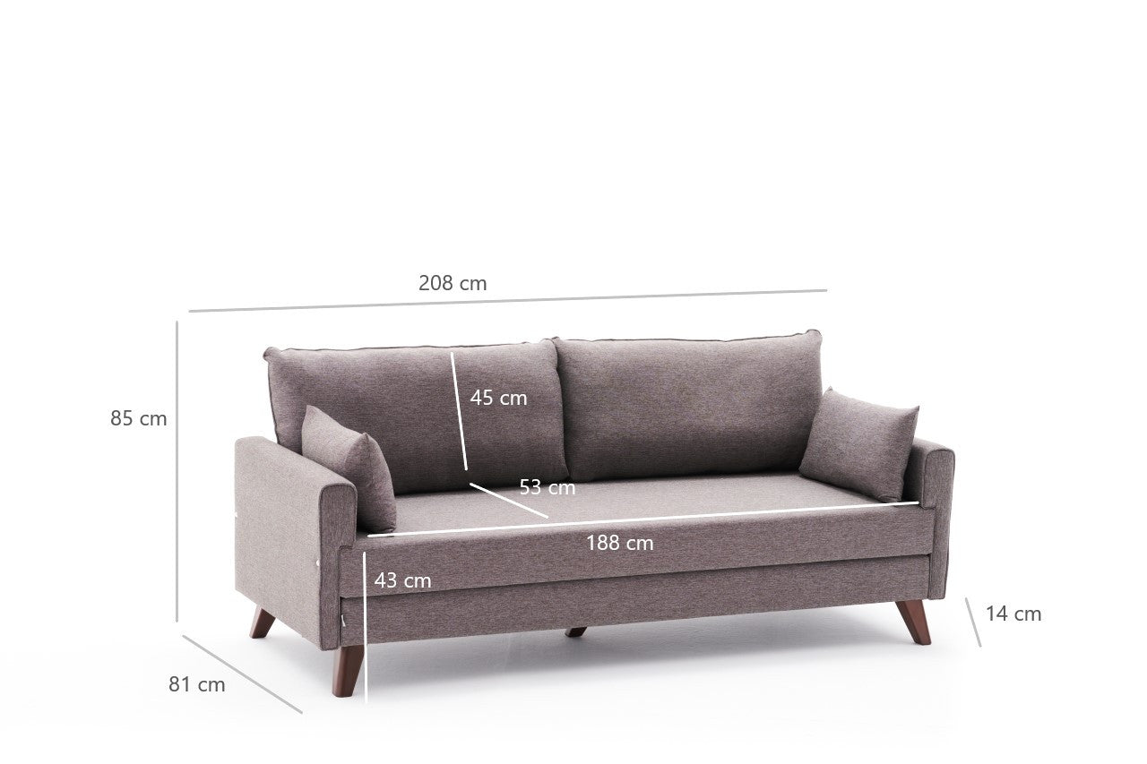Bella Sängsoffa - Brun 3-Sits Sängsoffa