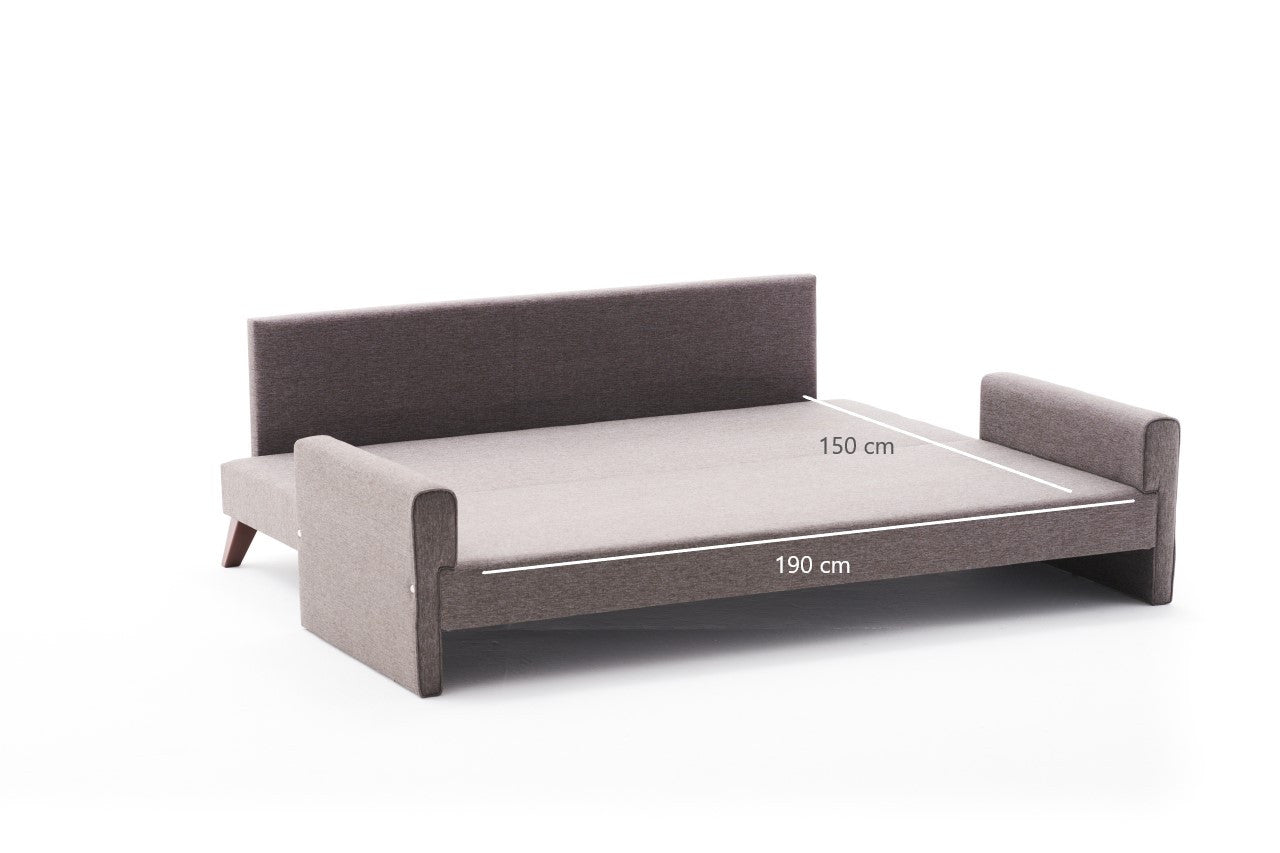 Bella Sängsoffa - Brun 3-Sits Sängsoffa