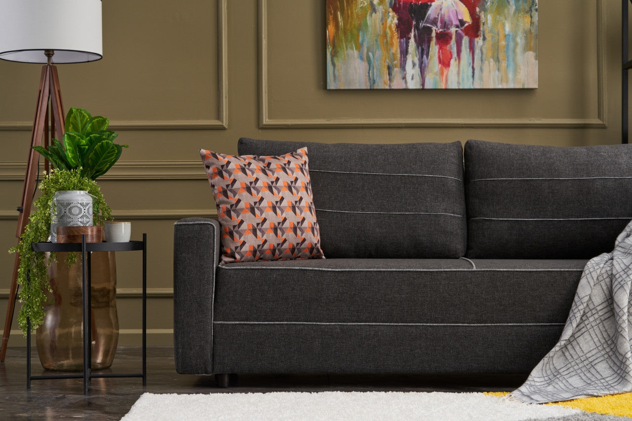 Ece - Antracit 3-sits sängsoffa