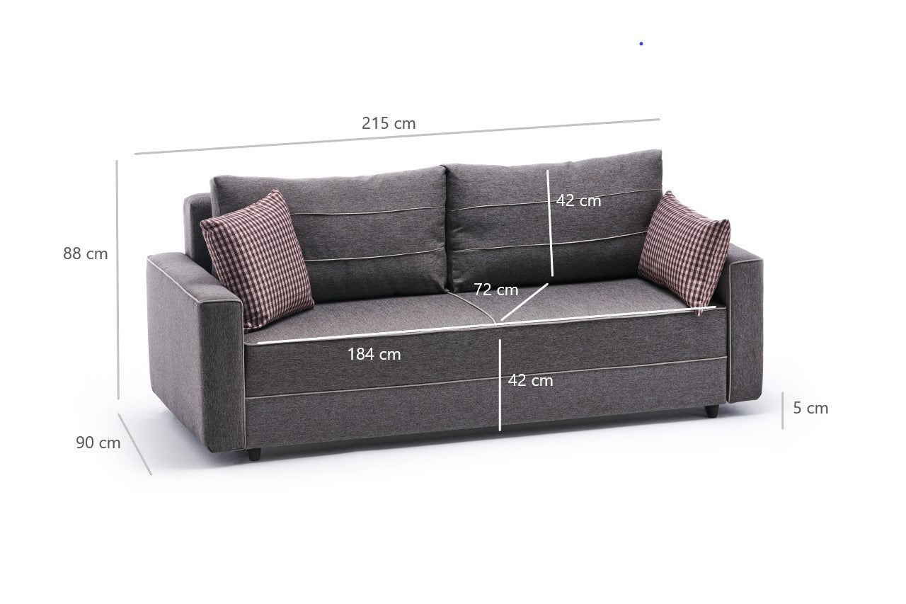 Ece - Brun 3-sits sängsoffa