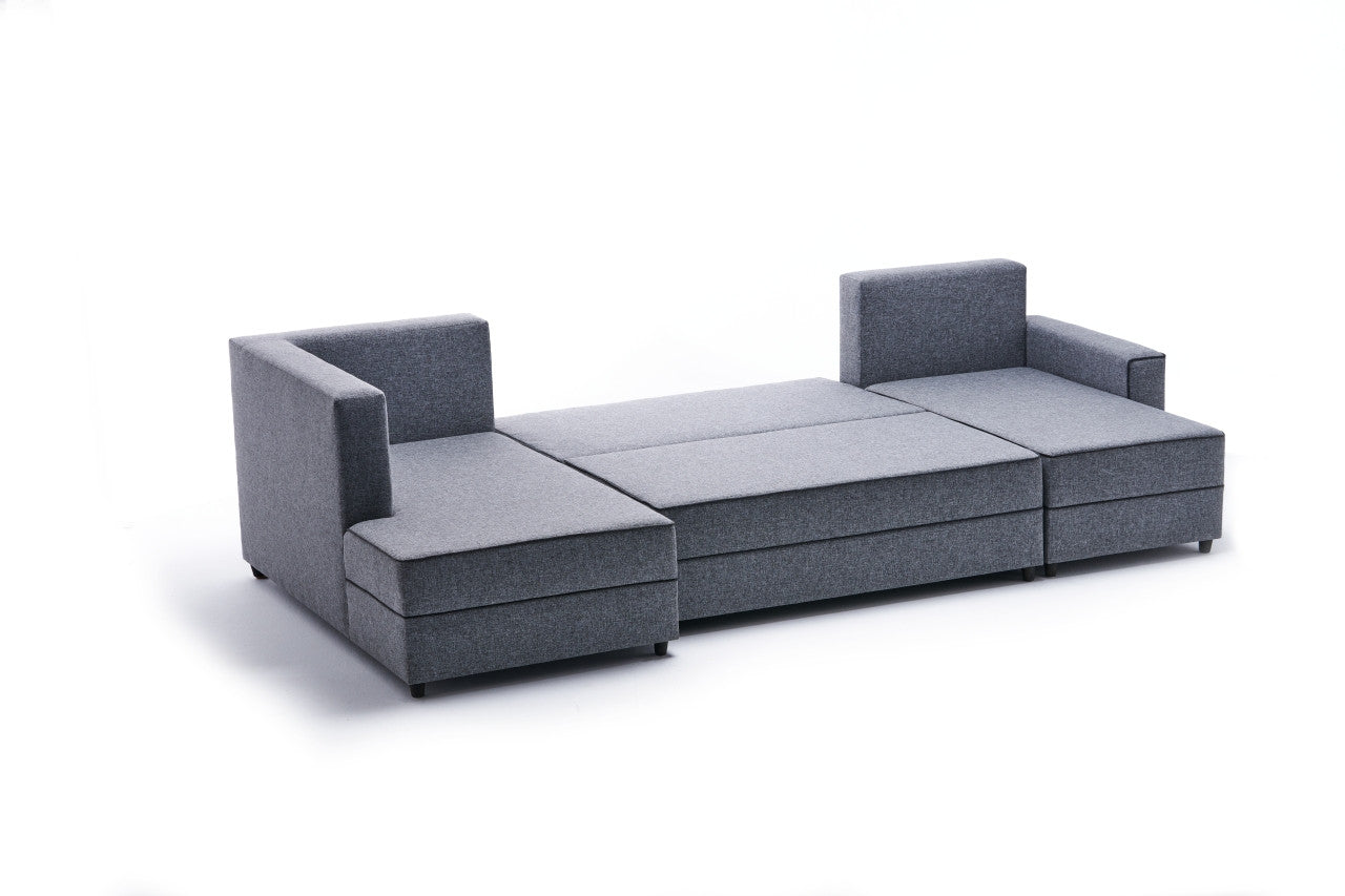 Ece Panoramik - Grey Corner Sofa-Bed