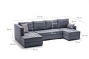 Ece Panoramik - Grey Corner Sofa-Bed
