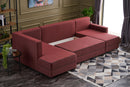 Ece Panoramik - Claret Red Corner Sofa-Bed