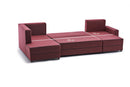 Ece Panoramik - Claret Red Corner Sofa-Bed