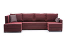 Ece Panoramik - Claret Red Corner Sofa-Bed