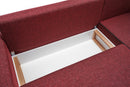 Ece Panoramik - Claret Red Corner Sofa-Bed