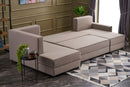 Ece Panoramik - Cream Corner Sofa-Bed