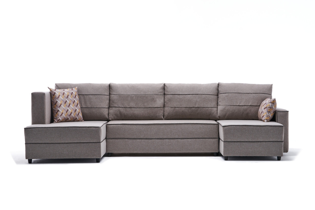 Ece Panoramik - Cream Corner Sofa-Bed