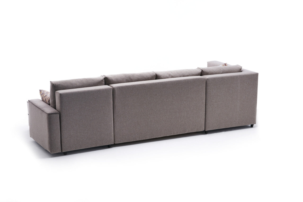 Ece Panoramik - Cream Corner Sofa-Bed