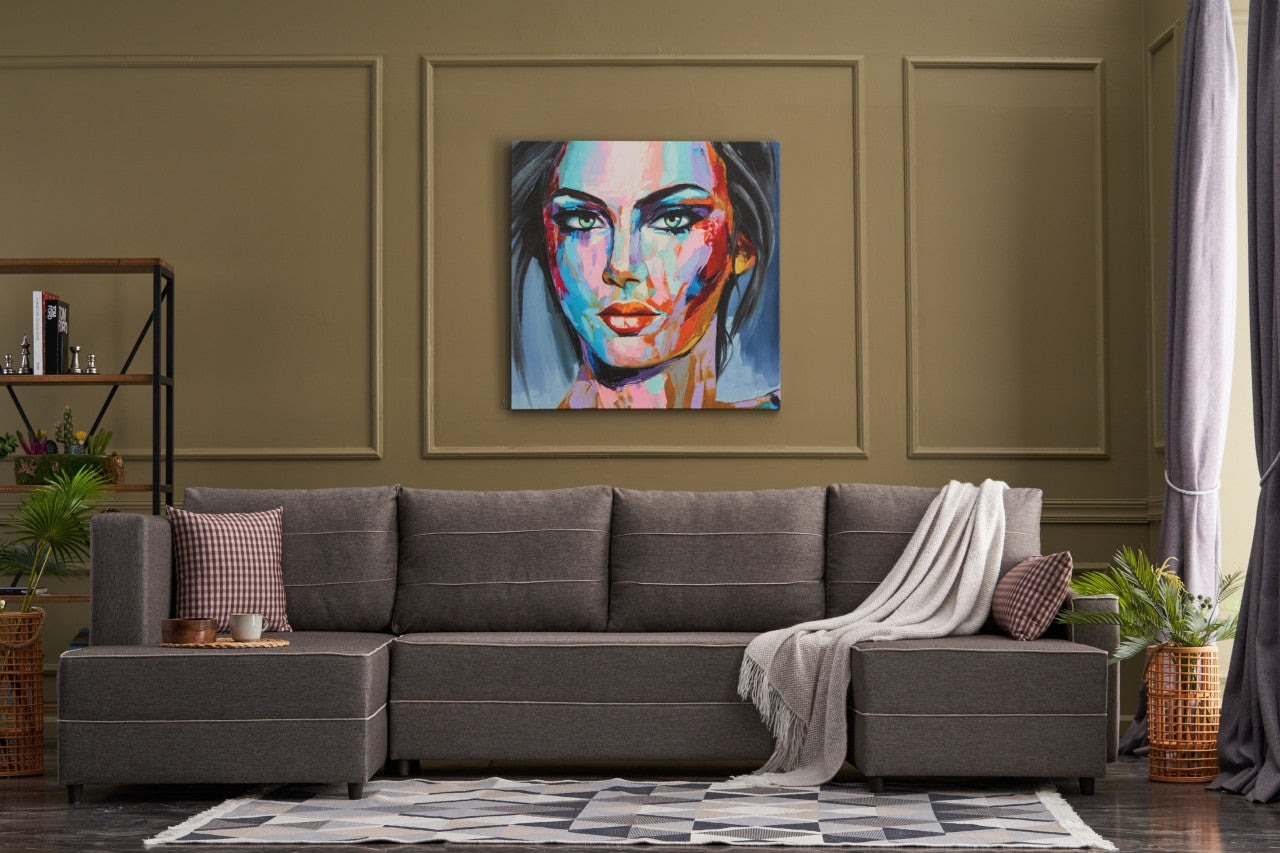 Ece Panoramik - Brown Corner Sofa-Bed