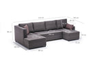 Ece Panoramik - Brown Corner Sofa-Bed