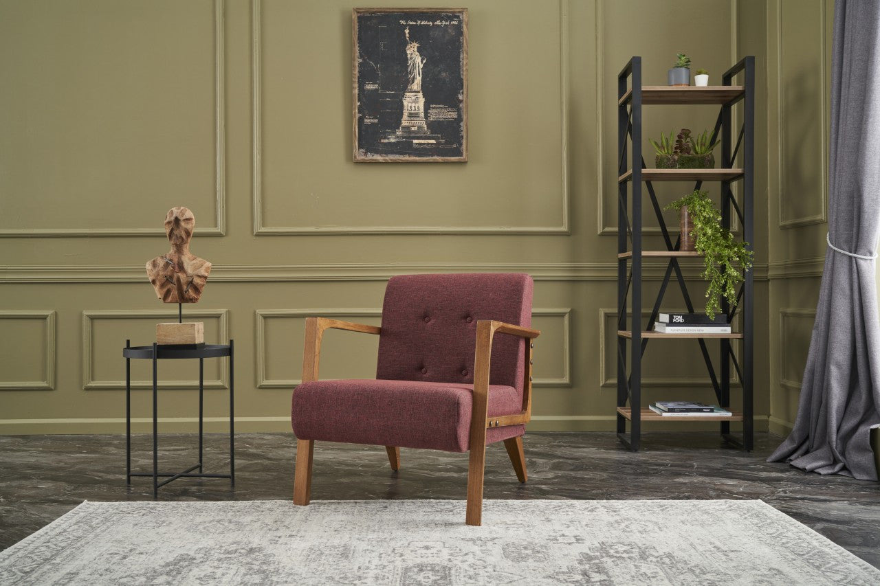 Kemer - Claret Red Wing Chair