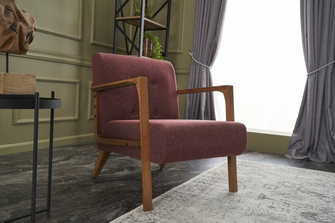 Kemer - Claret Red Wing Chair
