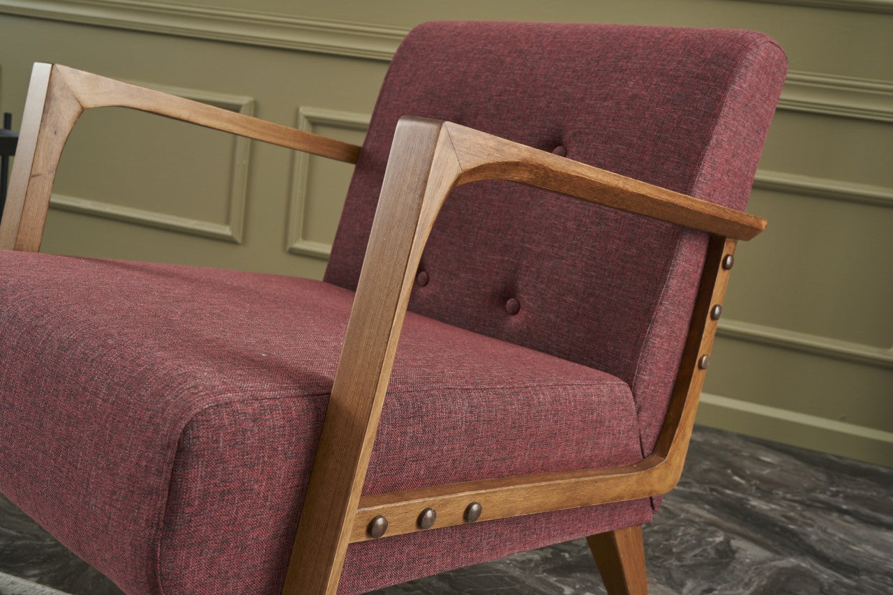 Kemer - Claret Red Wing Chair
