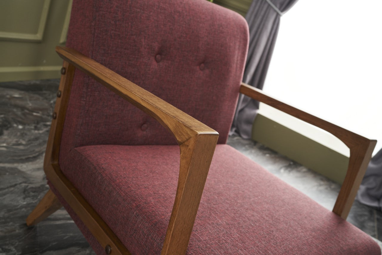 Kemer - Claret Red Wing Chair