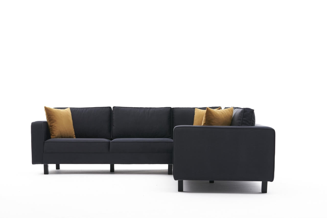 Kale Velvet - Anthracite Corner Sofa