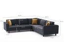 Kale Velvet - Anthracite Corner Sofa