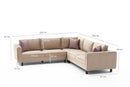 Kale Velvet - Cream Corner Sofa