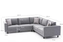 Kale Linen - Grey Corner Sofa