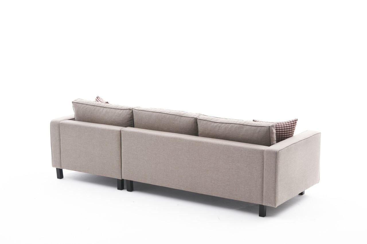 Kale Linen Right - Grädde Hörnsoffa