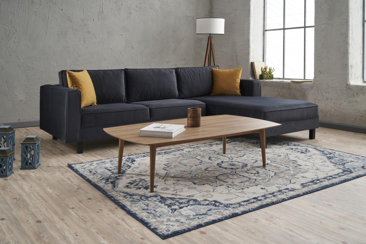 Kale Velvet Right - Anthracite Corner Sofa