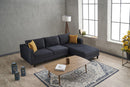 Kale Velvet Right - Anthracite Corner Sofa