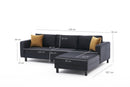 Kale Velvet Right - Anthracite Corner Sofa