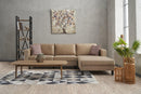 Kale Velvet Right - Cream Corner Sofa