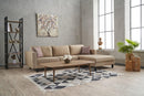 Kale Velvet Right - Cream Corner Sofa