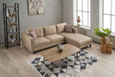 Kale Velvet Right - Cream Corner Sofa