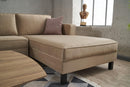 Kale Velvet Right - Cream Corner Sofa