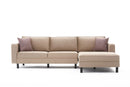 Kale Velvet Right - Cream Corner Sofa