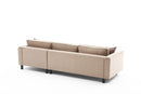 Kale Velvet Right - Cream Corner Sofa