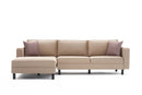 Kale Velvet Left - Cream Corner Sofa