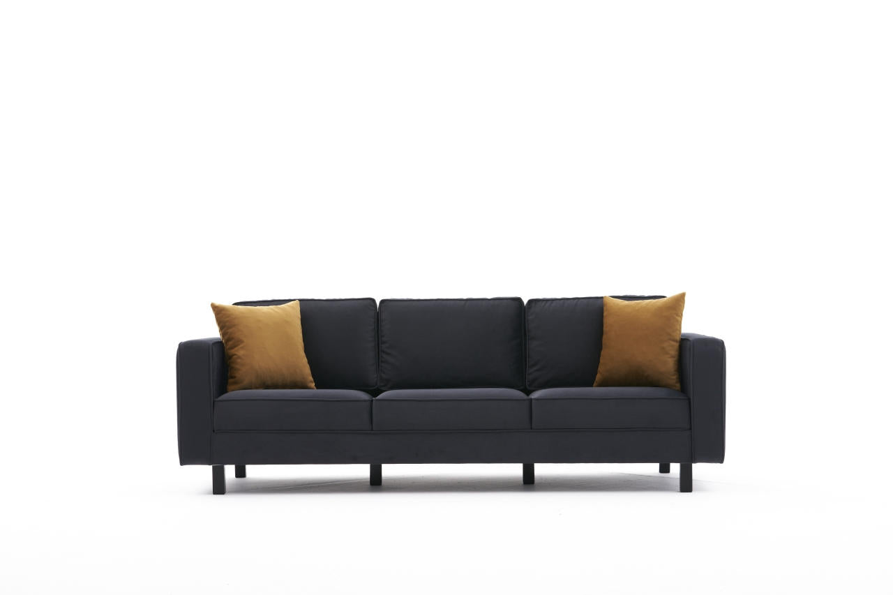 Kale Sammet - Antracit 3-Sits Soffa