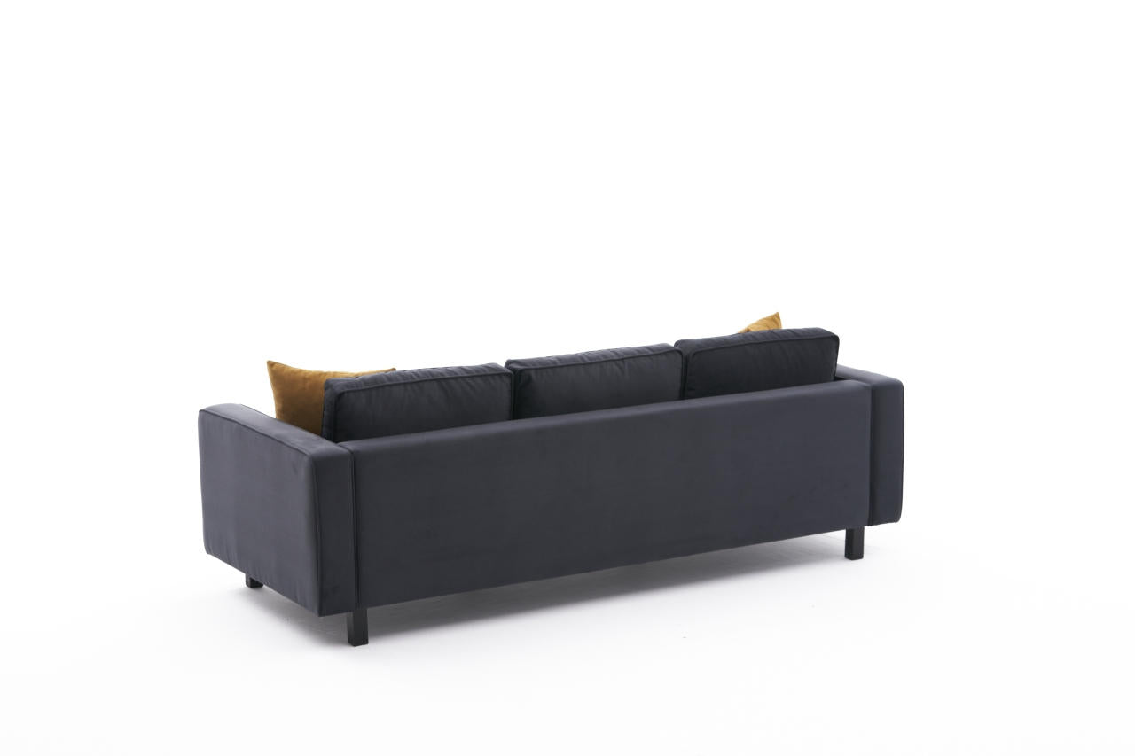 Kale Sammet - Antracit 3-Sits Soffa