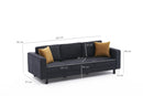 Kale Sammet - Antracit 3-Sits Soffa