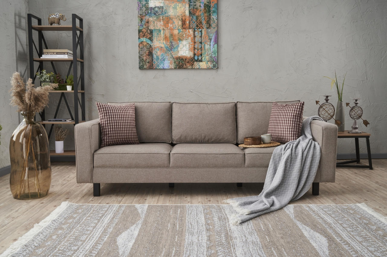 Kale Linen - Cream 3-Sitssoffa