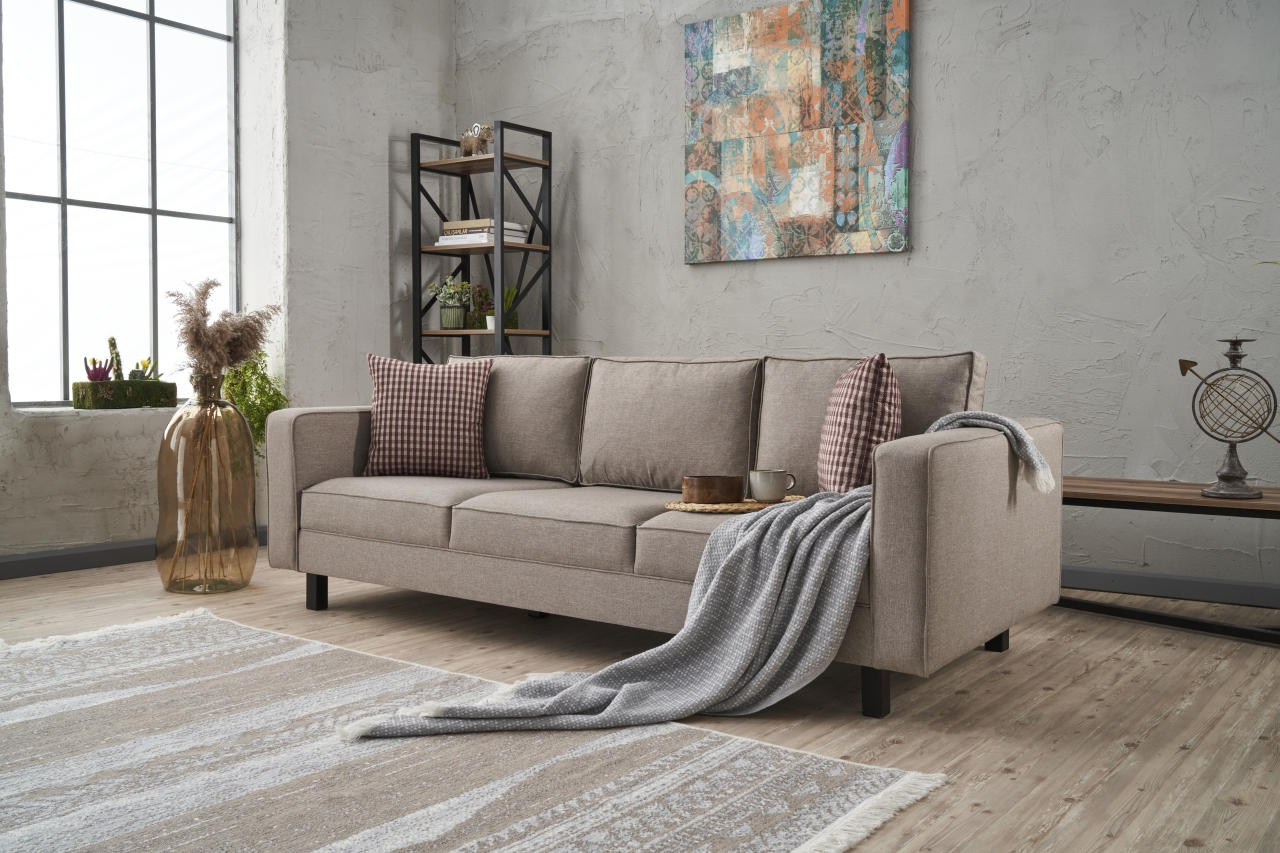 Kale Linen - Cream 3-Sitssoffa