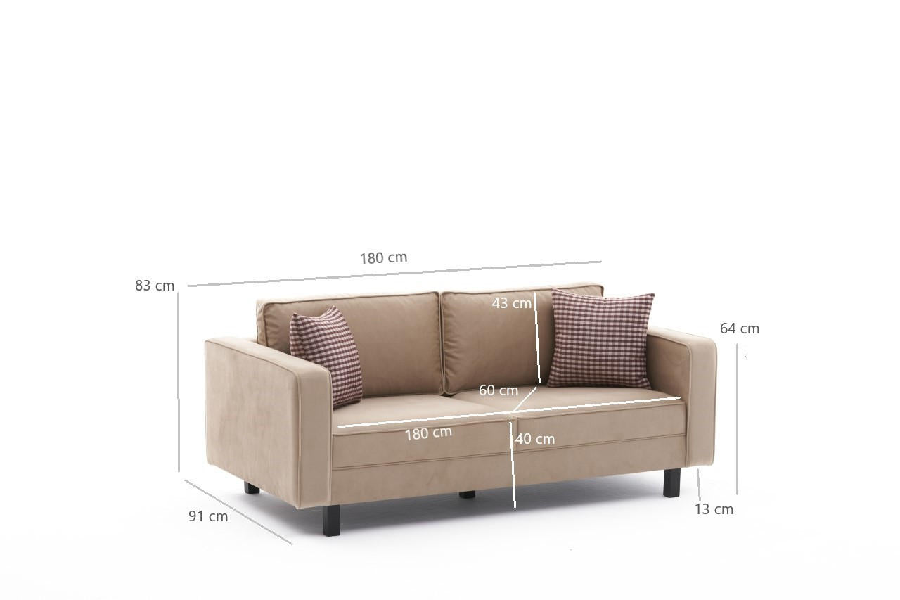 Kale Velvet - Kräm 2-sits soffa