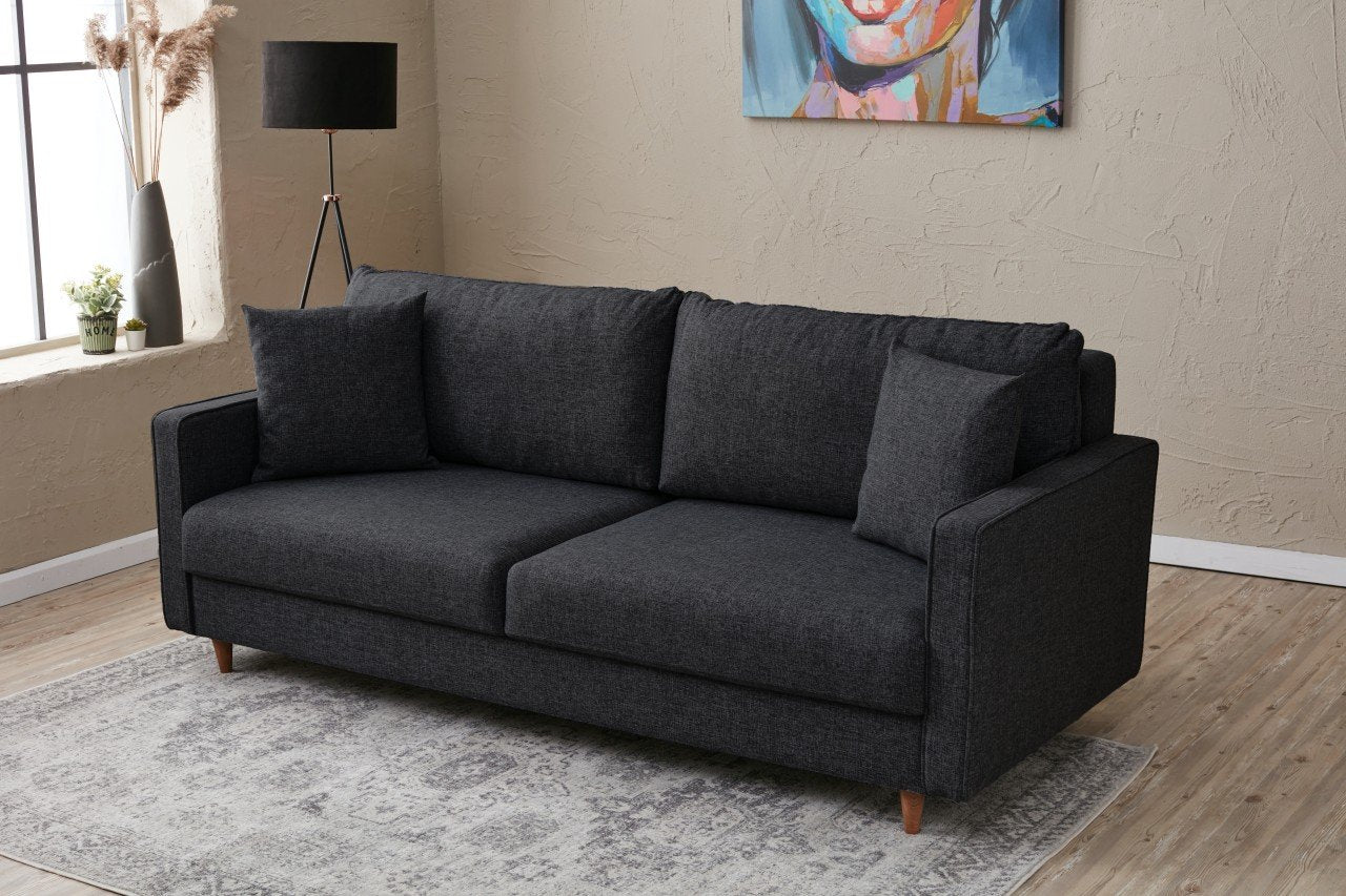Eva - Antracit 3-Sittsoffa