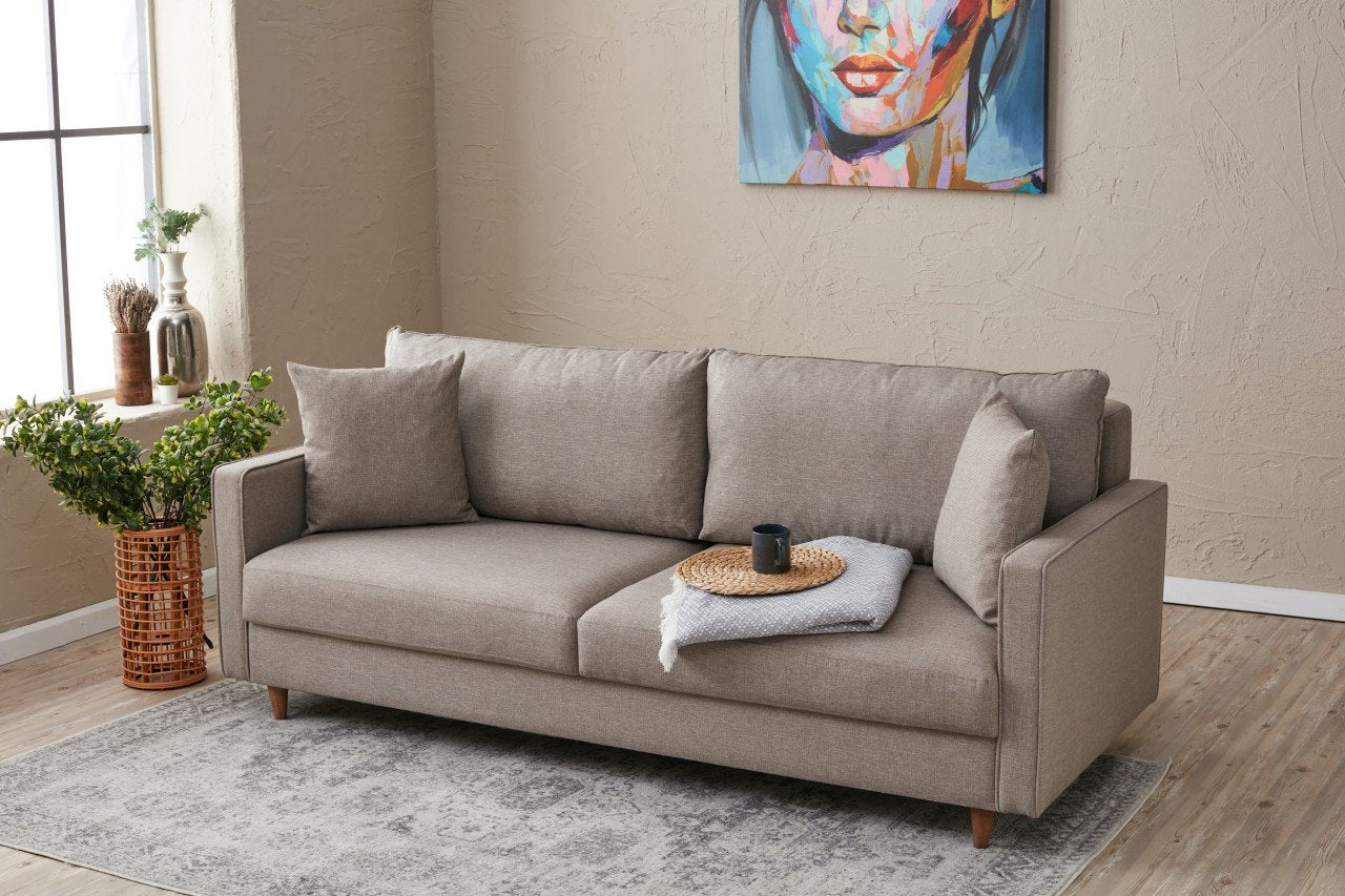 Eva - Grädd 3-Sittsoffa