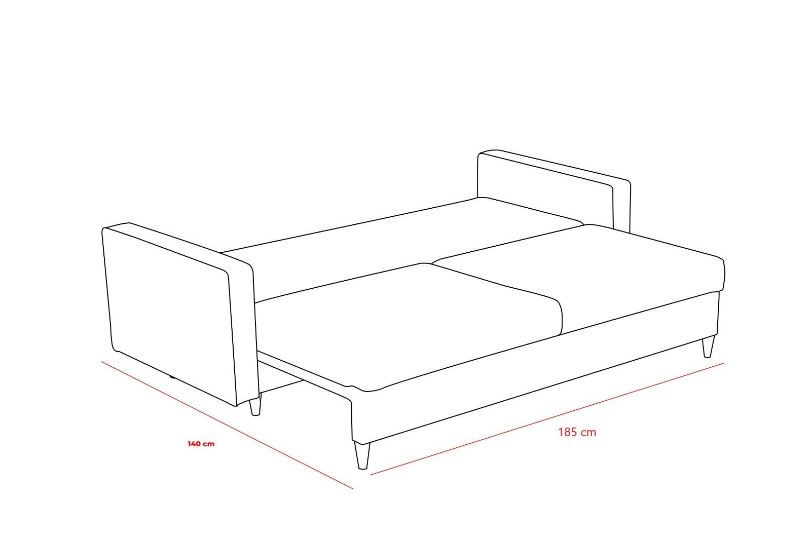 Eva - Antracit 3-sits Soffbed