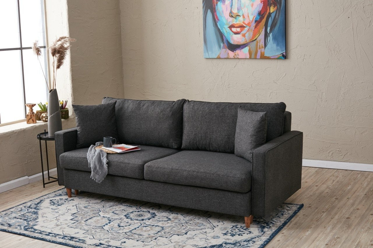 Eva - Antracit 3-sits Soffbed