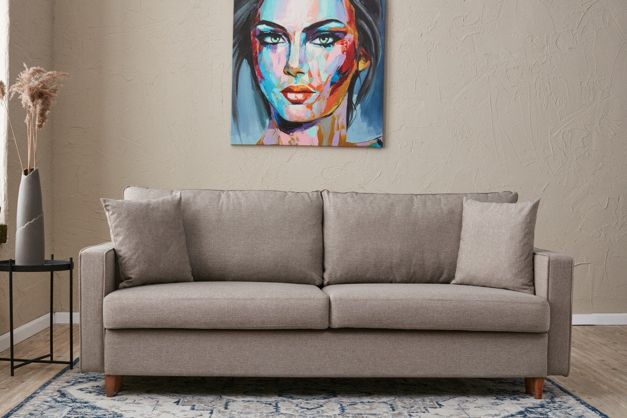 Eva - Kräm 3-sits Soffbed