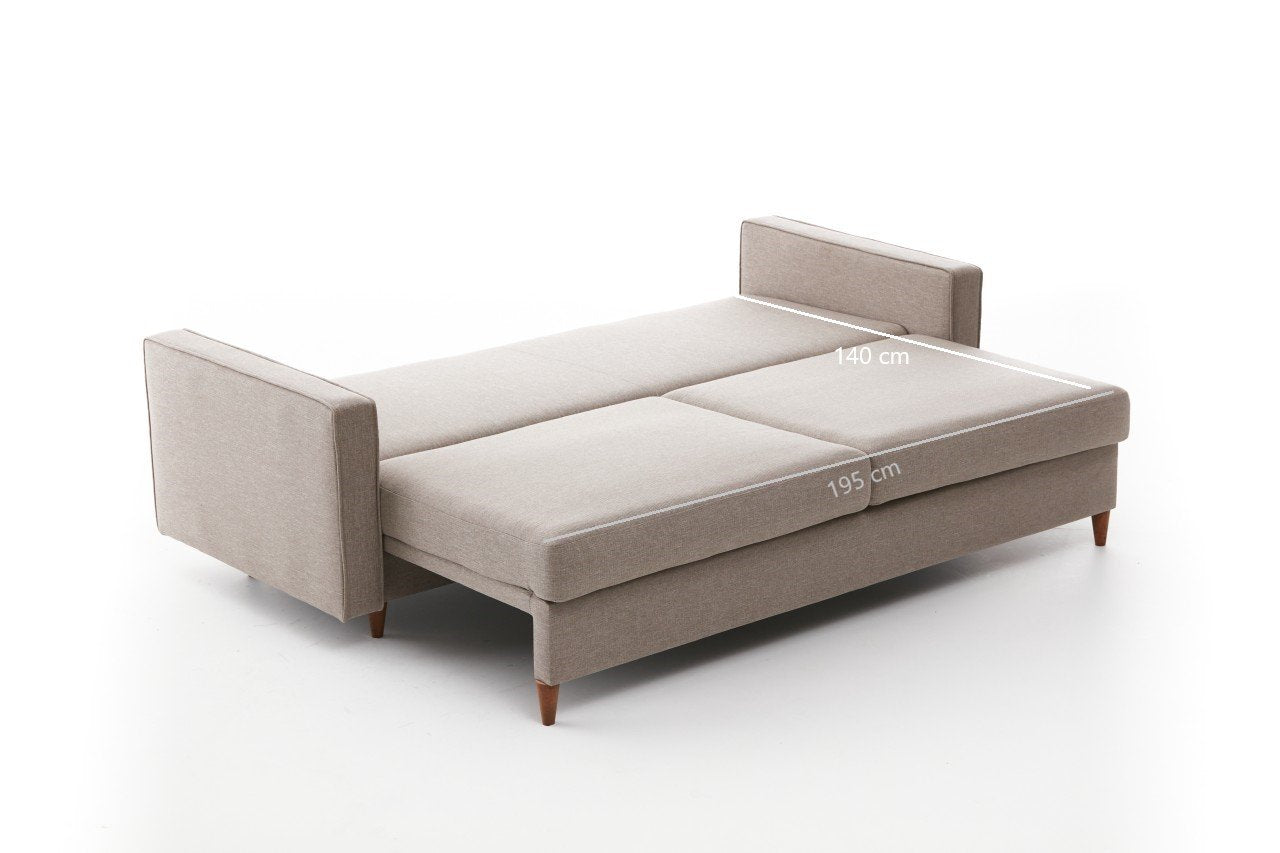 Eva - Kräm 3-sits Soffbed