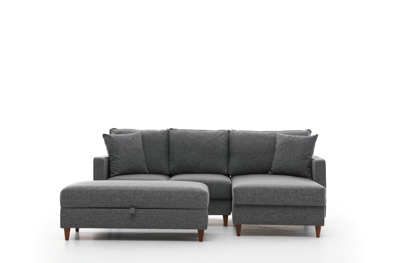 Eva Right - Grey Corner Sofa