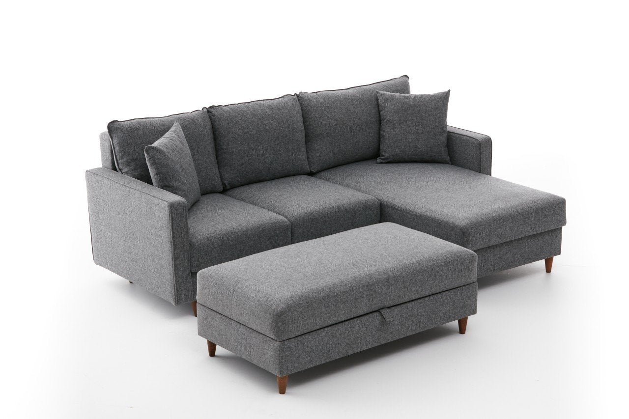 Eva Right - Grey Corner Sofa