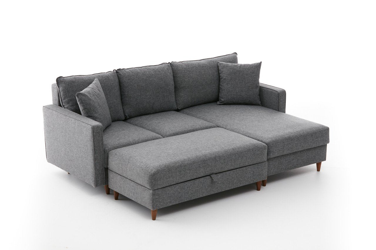 Eva Right - Grey Corner Sofa
