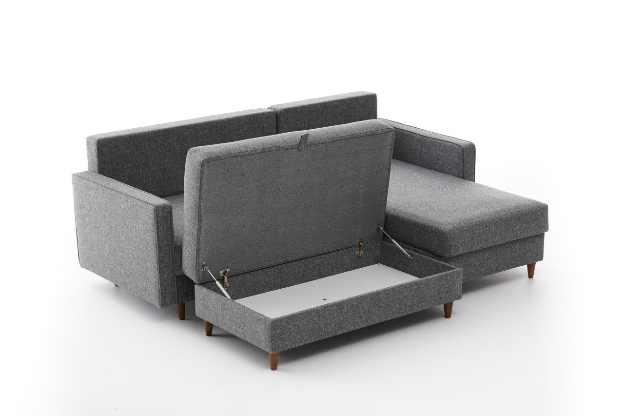 Eva Right - Grey Corner Sofa